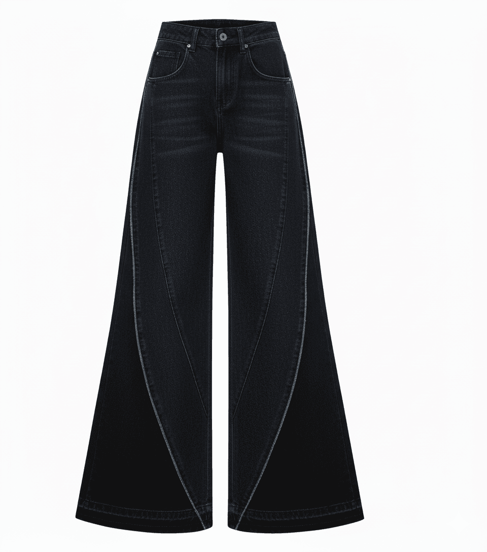 Jean Flare Geométrico (Negro)